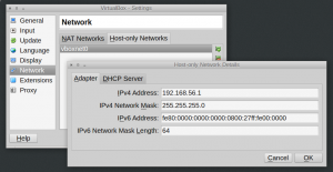 VirtualBox Host-only Network settings